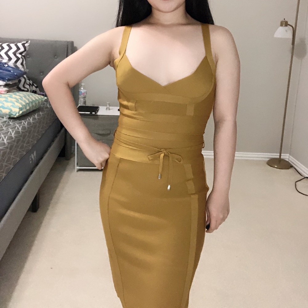 Women spaghetti strap vneck pencil bandage bodycon evening dress zipper